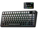 Aula F75 MAX Side- graverede Keycaps 3 i 1 Mekanisk Gaming Tastatur i 75% Layout med TFT Screen og Knob, Hot Swappable, RGB baggrundsbelysning, til PC / Mac / Linux-124; Gradient Gray, Reaper Switch (F75MaxGrR)