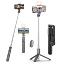 Kratos 28 Tommer Selfie Stick Tripod Stand med lys, 3-in-1 Multifunktionel Design, Genopladeligt LED lys med to lysstyrker med Bluetooth Remote til Makeup, Selfie & Photoshoot
