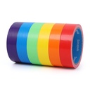 Farvet Duct Tape 6 Rolls, 1 in x 10 yd, Rainbow Tape til selv håndværk