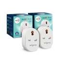 Wipro 16A Wi- Fi Smart Plug med Energy Monitoring- Egnet til store apparater som Geysers, Mikrobølgeovn Ovens, Air Conditioners (Kompatibel med Alexa og Assistant) - Hvid (pakke med 2)
