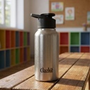 Clazkit Sporty rustfrit stål vandflaske 500ml Sæt af 1 m. 124; ISI Certified Measures 124; Læbefast, Rust- Free, BPA- Free, Holdbar for College, Køleskab, Sport, Gym, Yoga & Office