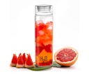 CELLO H2O Glas Vandflaske til kontor & daglig brug 920 ml, Transparent • 124; Holdbar & Stilfuld, Fryserbar & Køleskab Safe, Leakproof Wide Mouth Leadfree Røret glas vandflaske til køkken & Rejser