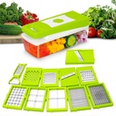 TEKCOOL 12 i 1 Multipurpose Chopper, Frugt & Vegetabilske Cutters, Grater Peeler Chipser, Unbreakable Food Grade Body, Let skubbe til ren knap slikker Dicer, Chopper til køkken