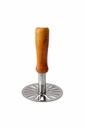 Clazkit Stainless Steel Kartoffel Masher med Wooden Handle # 124; Heavy Duty Pav Bhaji Masher med Heat- Resistent Wooden Handle # 124; Vegetabilsk & Baby Masher # 124; Køkken Smasher Tool (8,5 cm Hoved)