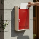 Plantex Letter Box for Home / GI Steel Mail Box / Suggestion Box for Office / klage Box for Hote / Post Box for Home Gate & med Secure Lock - (Red & Elfenben) - Big Size vægmonteret