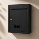 JIALTO Letter Box for Home Gate, vægmonteret Metal Mail Box med Lock & Key, Vandtæt Post Box til udendørs brug, Suggestion & Klager Box for Office, School and Societ (sort)