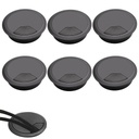Serplex 6Pcs 2 Tommer Rund Desk Grommet Flip Top kabel huldække