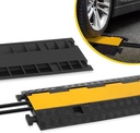 Dolphy gummi kabel beskyttere, 2 Channel Slangekabel Protector Ramp Heavy Duty Traffic Bump Slange Cord Beskyttende Cover Ramper med Gul Flip- Open Top Cover, 5450 kg Belastningskapacitet