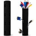 FLORICAN Cable Organiser Manager Cord Management System Sleeve for TV, Computer, Home Theatre, Speaker, Hdmi, Cables with Zipper (19 tommer / 48Cm) (pakke med 1)