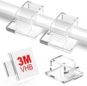 IMOX Mini Adhesive Cable Clips - Opgraderede Wall Wire Indehavere til kabel management: Lille Cord Clips til væg, Under skrivebord, Diwali Lights, bil, Ethernet, Electric Wire Hook (Pack of 40)