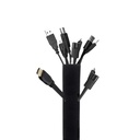 Wonder Care Soft Neopren Cable Sleeve Wrap Cover Management Cord Wire Hider System med lynlås til TV Computer Office Home (sort, 19-20 tommer) - 1 stykke
