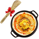 Den Indus Valley Pre- krydret støbt jern Tawa med gratis Wooden Spatula for Dosa / Chapathi sto 124; 30,2 cm / 11,8 tommer, 2,4 kg • 124; Fremstillingsvenlig • 124; Naturligvis Nonstick, 100% Pure & Toksinfri, Ingen Kemisk Coating