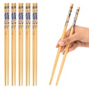 INOVERA (Label) 5 par naturlige Bambus Genanvendelige chopsticks til Sushi, Noodles, Fried Rice (24 cm, Brown)