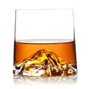 Premium Mountain Base Whiskey Glas sæt af 2, 230ml Crystal Tumblers til Bourbon, Scotch & Cocktails (2, Everest)
