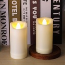 LED Battery Operated Candles 2"x4" Plastic Flickering Flameless Candles with Timer Outdoor Waterproof Wedding Party Halloween Christmas Birthday Decoration Gifts Realistic Slim Tall Pillar Candles
