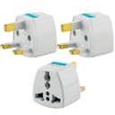 Type- G Plug Adapter UK Converter - (3pcs) Indien til UK Plug Adaptor til Hong Kong, UAE, Dubai, Singapore England Universal Travel Adapter Power Plug (Pack of 3)