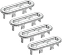 PATIKIL Sink Trim Overflow Cover, 4Pcs 2x0.7 Inch Oval Sink Overflow Rings Basin Drain Cover Hole Insert in Caps for Kitchen Bathroom, Silver