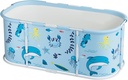 43" Large Foldable Bathtub, Freestanding, Blue, Plastic/Resin, Modern Matte, Rectangular, Bathtub, BATHTUB