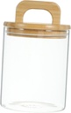 Cabilock Airtight Glass Container with Handle Lid Clear Glass Jar for Kitchen Coffee Bean Storage for Food and Pantry Organization