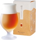 Toyo Sasaki Glass 36311-600-JAN-P Father's Day Foaming Beer Stem Glass, Made in Japan, Dishwasher Safe, Clear Frosted, 14.2 fl oz (420 ml)