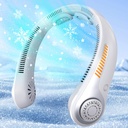 Portable Neck Fan - Rechargeable Personal Fan with Neck Support, 5-Speed Quiet Lightweight Long Lasting Neck Fan, Battery Operated Full Surround Cooling for Travel, Birthday Gifts for Men Women