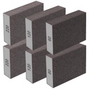 6Pcs Sanding Sponge 60 80 120 220 Coarse Medium Fine Grit Sanding Block Washable and Reusable for Wood, Metal, Wall Polish