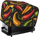 Cartoon Chili Peppers Toaster Cover 2 Slice Washable Bread Maker Cover Decorative Kitchen Small Appliance Covers Dust Protection Stain Resistant Bread Machine Protector with Top Handle