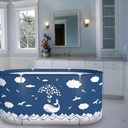 Foldable Bathtub, Large Soaking Bath Tub Portable for Adults, Freestanding with Thickened Thermal Foam for Home Bathroom Spa (XL Blue Whale)