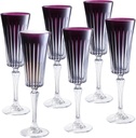Barski Colored Champagne Flute Glasses - Amethyst Toasting Champagne Flute Glass - Wedding or Anniversary Flutes - Set of 6 - Gift Ready Colored Glasses - Amethyst - 7 oz Made in Europe