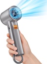 Portable Handheld Turbo Fan for Outdoor,5000mah Mini Handheld Personal Pocket Fan for Powerful Airflow Wind ,20Hrs,100 Speeds Adjustable,Digital Display,Gifts for Travel,Outdoor Activites,Camping-Grey