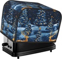 Christmas Deer Elk Toaster Cover 2 Slice Washable Bread Maker Cover Decorative Kitchen Small Appliance Covers Dust Protection Stain Resistant Bread Machine Protector with Top Handle
