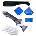 3 i 1 Silicone Caulking Tools Armbånd Rustfrit Steelhead, Sealant Finish Tool Grape Scraper, Genbrug og erstatte 5 Silicone Pads, Store værktøjer til køkken badeværelse vindue, Sink fælles