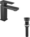 KES Bathroom Sink Drain Without Overflow Oil Rubbed Bronze Finish Bathroom Sink Faucet Stainless Steel Faucet, S2008D-ORB-TEM+L3156ALF-BK