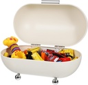 Metal Bread Keeper Kitchen Storage Box Retro Desktop Organizer for Pantry