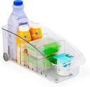 YouCopia RollOut Fridge Drawer 6", BPA-Free Clear Rolling Refrigerator Organizer Bin with Adjustable Dividers and Handles for Produce, Food, Meal and Snack Storage