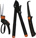 Garden Scissors-Clippers Set of 3 Trimming-Gardening Tools, Garden-Pruning Shears-Pruners for Gardening, Loppers for Tree Trimming Heavy Duty, Retractable Pruning Saw for Wood Cutting