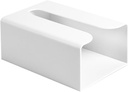 Wall Mounted Tissue Box Holder, Punch-Free Installation, Compact Plastic Tissue Holder Kitchen Wipes Storage for Bathroom, Kitchen, and Home Use, White, 7.5 X 5.1 X 3.14 Inches