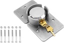 QWORK Heavy Duty Puck Lock and Hasp, High Security Steel Hidden Shackle Keyed Alike Padlocks with 2 Pcs Keys for Trucks, Gates, Vans and Vending Machines