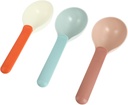 GANAZONO 3Pcs Plastic Pet Food Scoops Ergonomic Design with Deep Bottom for Easy Feeding Pet Food Feeder for Dogs and Cats Lake