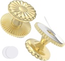 Self Adhesive Drawer Knobs, 2 Pack Self Stick Door Pull Handles, Zinc Alloy No Drilling Cabinet Knobs for Drawer, Closet, Window, Dresser, Sliding Barn/Glass Shower/Balcony Door (2, Gold)