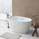 47 Inch Compact Acrylic Bathtub, Small Soaking Tub with Adjustable Feet Anti-Slip Base, Easy Clean Non-Porous, Ideal for Small Bathrooms Guest Rooms Quick Install