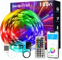 DAYBETTER LED Strip Lights 100ft, Smart Lighting with App Remote Control, RGB LED Lights for Bedroom, Music Sync Color Changing for Room Home Decor Party (1 Roll)