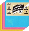 HOMEXCEL Swedish Dishcloths for Kitchen 10 Pack, Sponge Dish Cloth for Counters & Washing Dishes, Reusable and Absorbent Paper Towels, 3 Colors Assorted