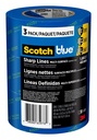 ScotchBlue Sharp Lines Painter 's Tape, 1,88 Inches x 60 Yards, 3 Rolls, Blue, Paint Tape Beskytter overflader og fjerner nemt, Edge- Lock Painting Tape til indendørs og udendørs brug