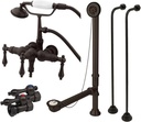 Kingston Brass CCK19T5A Vintage Down Spout Wall Mount Claw Foot Faucet Package, Oil Rubbed Bronze, 22 x 14 x 10