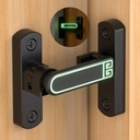 Barn Door Lock, 90/180 Degree Door Latch, Adjustable Lock Height Difference 0-7 mm, Zinc Alloy Sliding Door Latch for Barns, Shed,Garden Fence Doors(1, Black&Luminous)