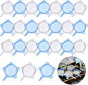 Patelai 24 Pieces Silicone Stretch Can Lids Reusable Expandable Jar Lid Soda Beer Cans Round Elastic Container Food Storage Covers for Mug Cup Small Bowl Fruits Vegetables Storage