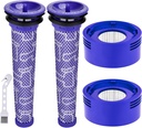 V8 Filter Replacement Compatible with Dyson V7 V8 Animal V8 Absolute V8 Motorhead Origin SV10 V7 Animal V7 Cordless Stick Vacuum, 2 HEPA Post Filters+2 Pre Filters, Part 965661-01 & 967478-01