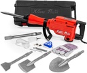 XtremepowerUS Pro-Series Electric Demolition Jack Hammer Concrete Breaker with (5pcs) Chisel Set (2200Watt / Full Set Bits)