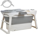Portable Bathtub for Adult - Large 44.5 in Foldable Collapsible tub with Thermal Cover & Massage Roller Ergonomically Designed for The Ultimate Relaxing Soaking Bath Ideal for Small Spaces G